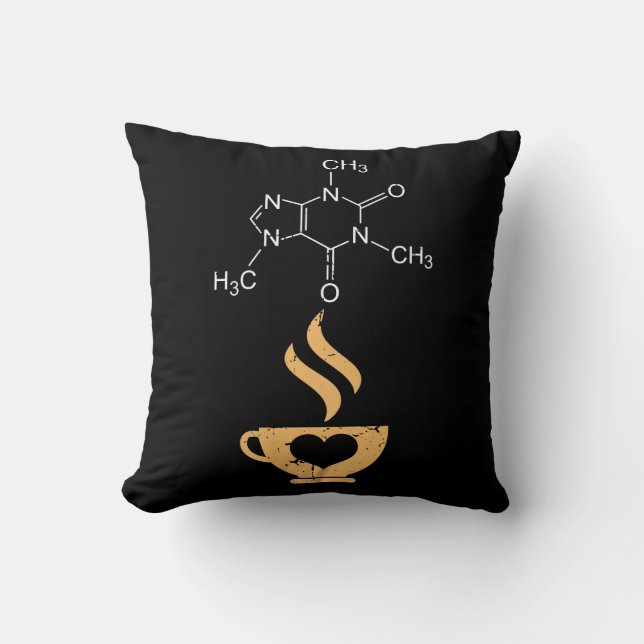 Cojín Decorativo Empollones de la ciencia del amante del café del (Anverso)