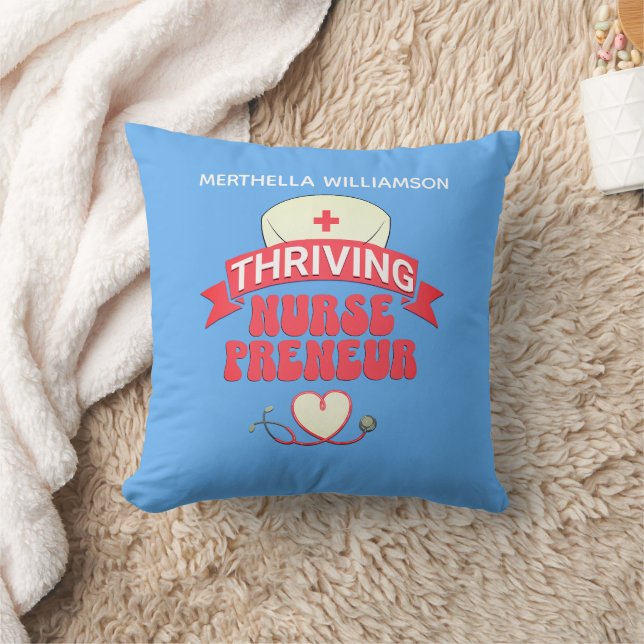 Cojín Decorativo Empresario de enfermería de Blue NURSEPRENEUR pers (Manta)