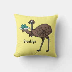 Cojín Decorativo Emu con ilustracion personalizado de huevos
