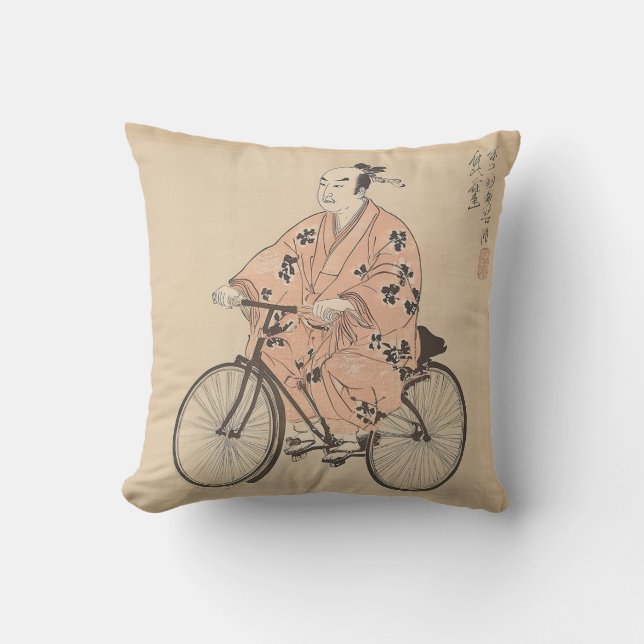 Cojín decorativo en bicicleta de Samurai (Anverso)