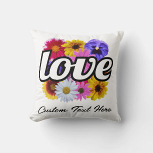 Cojín Decorativo En Bloom - Amor por Bouquet floral cuadrado