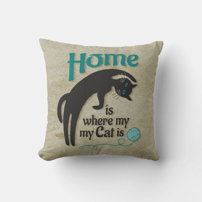 Cojín Decorativo En casa está mi gato (Anverso)