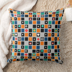 Cojín Decorativo En colores multicolores patrón geométrico