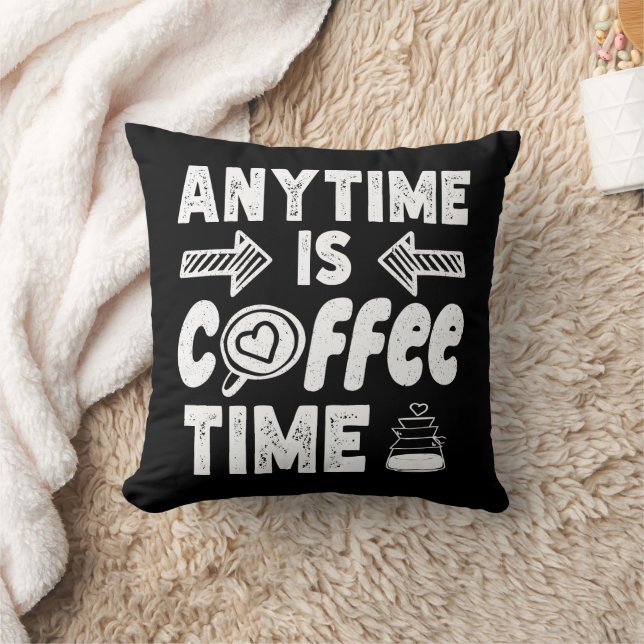 Cojín Decorativo En Cualquier Momento Es Café Time Caffeine Addict  (Manta)