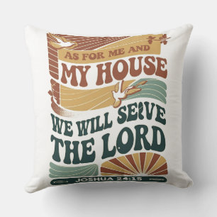 Cojín Decorativo En cuanto a mi casa y yo" diseño de la Biblia Vers