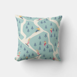 Cojín Decorativo En la estación de esquí hay snowboard y esquiado