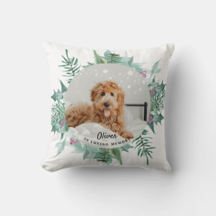 Cojín Decorativo En Memoria Amorosa Perro Mascota Foto Navidad