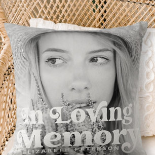 Cojín Decorativo En Memoria Amorosa Simple Memorial de Foto Persona