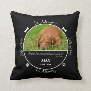 Cojín Decorativo En Memoria - Pérdida de Perro - Foto/Nombre Person