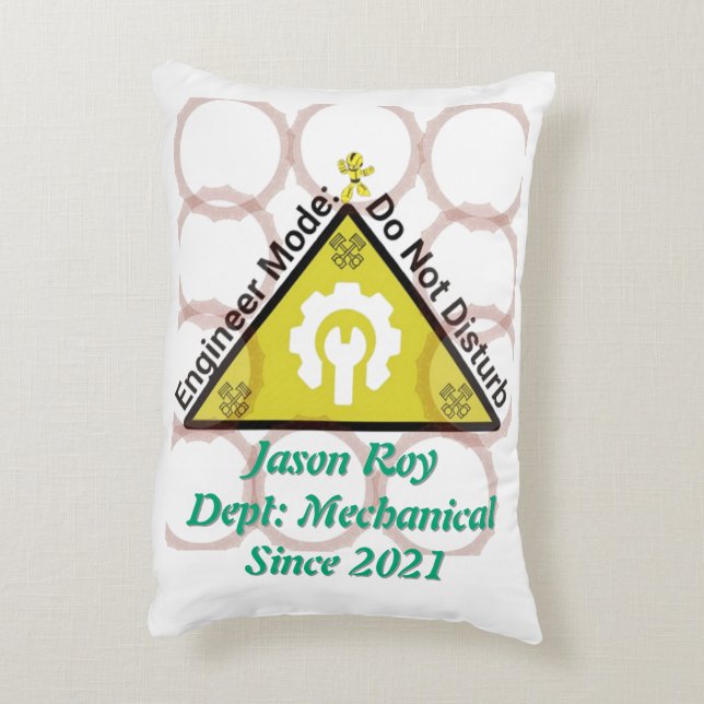 Cojín decorativo en modo ingeniero - Divertido No  (Atrás (Vertical))