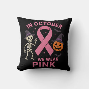 Cojín Decorativo En Octubre Usamos El Pecho Rosa De Halloween