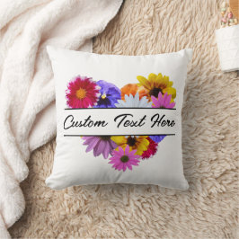 Cojín Decorativo En sangre - Floral en forma de corazón