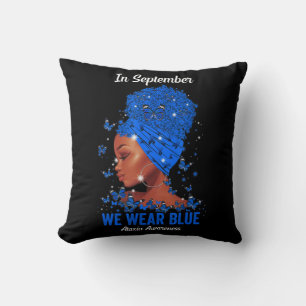 Cojín Decorativo En Septiembre Usamos Azul Para Ataxia Awareness Bl