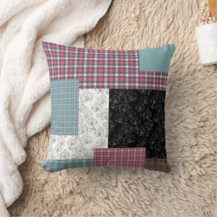 Cojín Decorativo En tonos de patchwork multicolor
