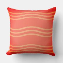Cojín decorativo en tonos Naranja con olas