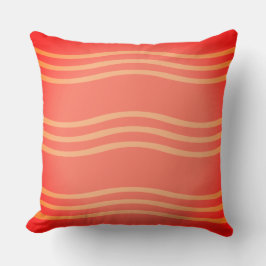 Cojín decorativo en tonos Naranja con olas