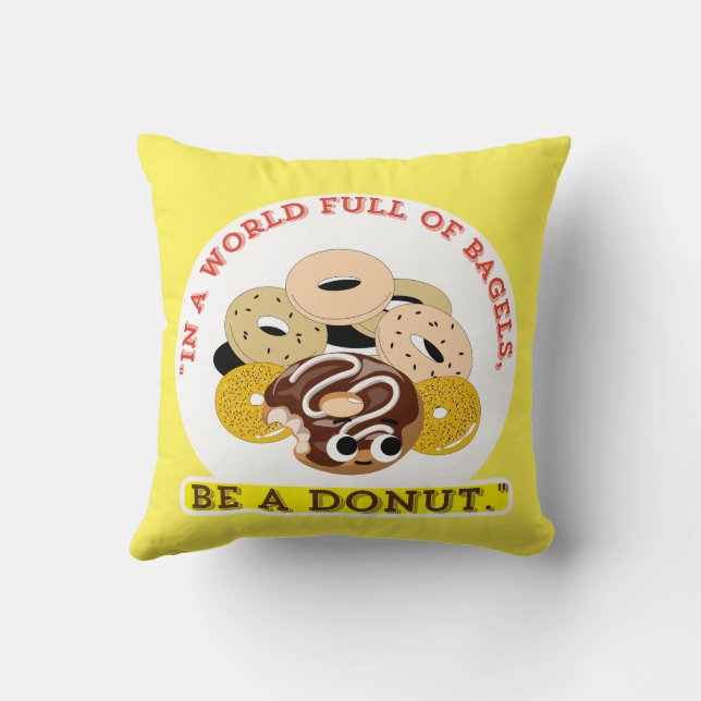 COJÍN DECORATIVO EN UNA PALABRA DE BAGELS, SEA UN DONUTS (Reverso)