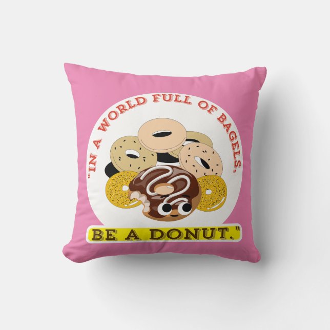 COJÍN DECORATIVO EN UNA PALABRA DE BAGELS, SEA UN DONUTS (Anverso)