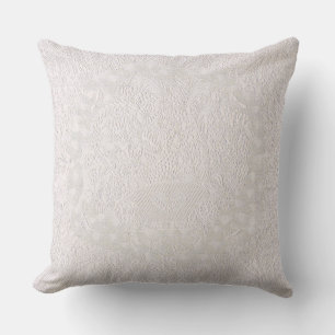 Cojín Decorativo Encaje Decorativo Rosa Sobre Blanco