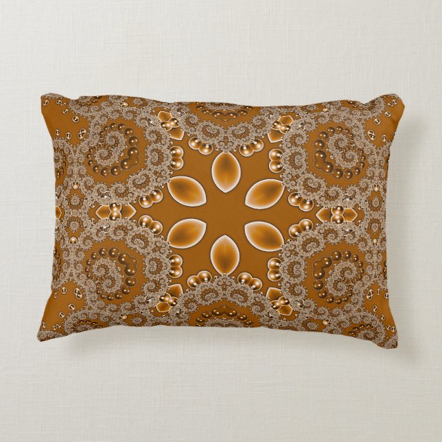 Cojín Decorativo Encaje Fractal de Caramelo (Reverso)