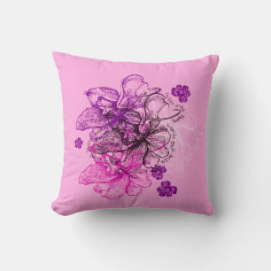 Cojín Decorativo Encaje Wahine Orquídea Hawaiana Reversible