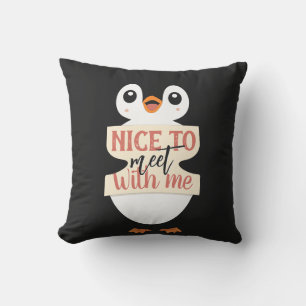 Cojín Decorativo Encantado de conocerme: señal de pingüino personal