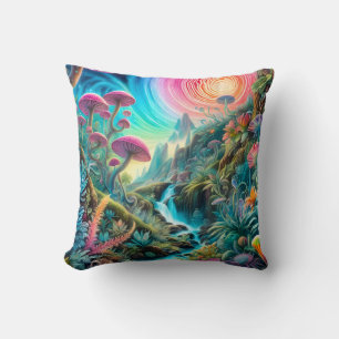 Cojín Decorativo Encantado Paisaje Psicodélico