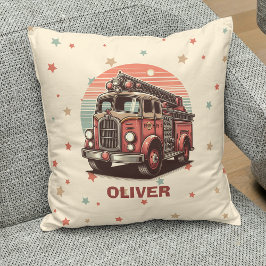 Cojín Decorativo Encantador camión retro de bomberos vintage al ata