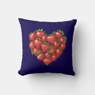 Cojín Decorativo Encantador Moderno Romántico Chic Corazón de Fresa