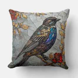 Cojín Decorativo Encantador Pájaro Floral Inspirado en la Naturalez