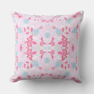 Cojín Decorativo Encantador patrón floral de colores pastel