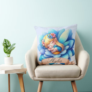 Cojín Decorativo Encantadora Hada Durmiente Sueños Dulces Florales 