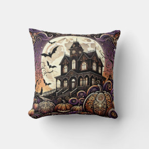 Cojín Decorativo Encantadora 🌃 nocturna de Halloween 🎃 🎃 🎃 🎃 �