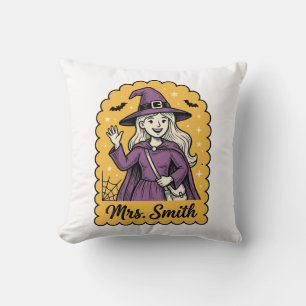 Cojín Decorativo Encantadora Profesora Bruja Sra Smith Vintage Dise