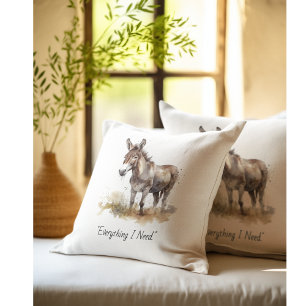 Cojín Decorativo Encantadora serenidad en burro, personalizado