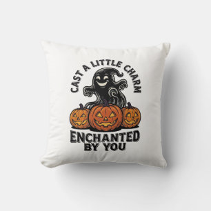 Cojín Decorativo Encantamiento de Amor Fantasma Arte de Calabaza de