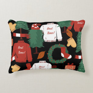 Cojín Decorativo Encanto de los navidades: Juego de patrones festiv