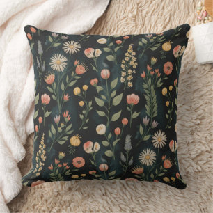 Cojín Decorativo encanto rústico floral de estilo acuarela y vintag
