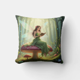 Cojín Decorativo Enchanted Day Fairy Reading a Book
