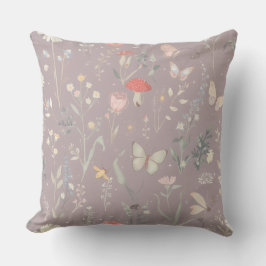 Cojín Decorativo Enchanted Garden Wildflower Butterfly Whimsical