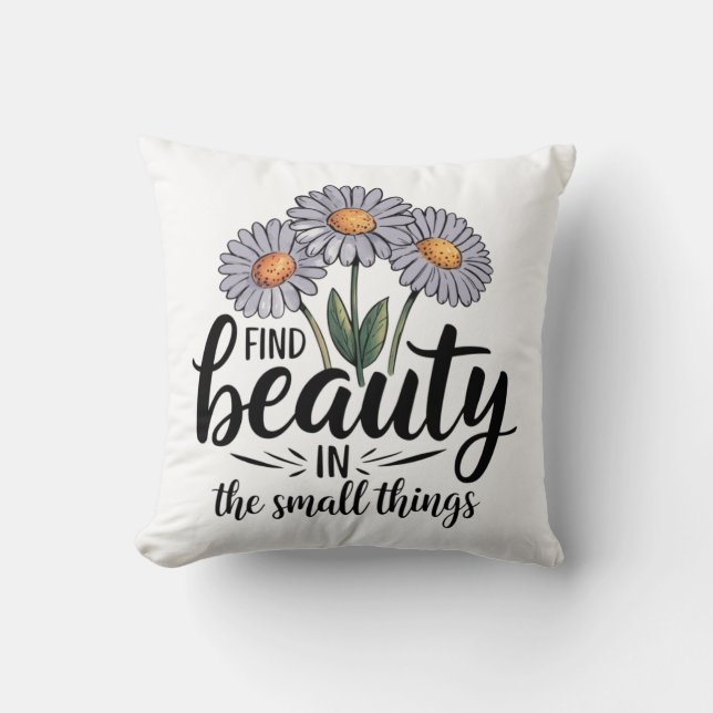 Cojín Decorativo Encontrar belleza en las cosas pequeñas (Anverso)