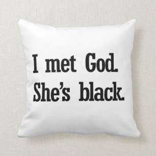 Cojín Decorativo ENCONTRÉ A DIOS. ELLA es NEGRA