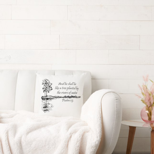 Cojín Decorativo Encouraging Scripture Psalm 1:3  (Sofá)