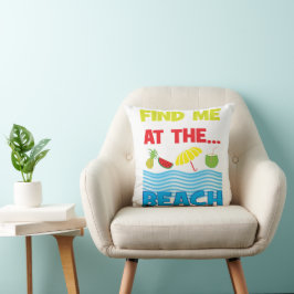 Cojín Decorativo Encuéntrame En La Playa Decoración Costera Calenta