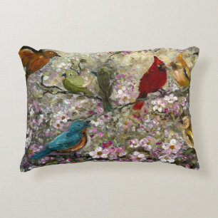 Cojín Decorativo Encuentro de primavera: Regalos de pájaros cantore