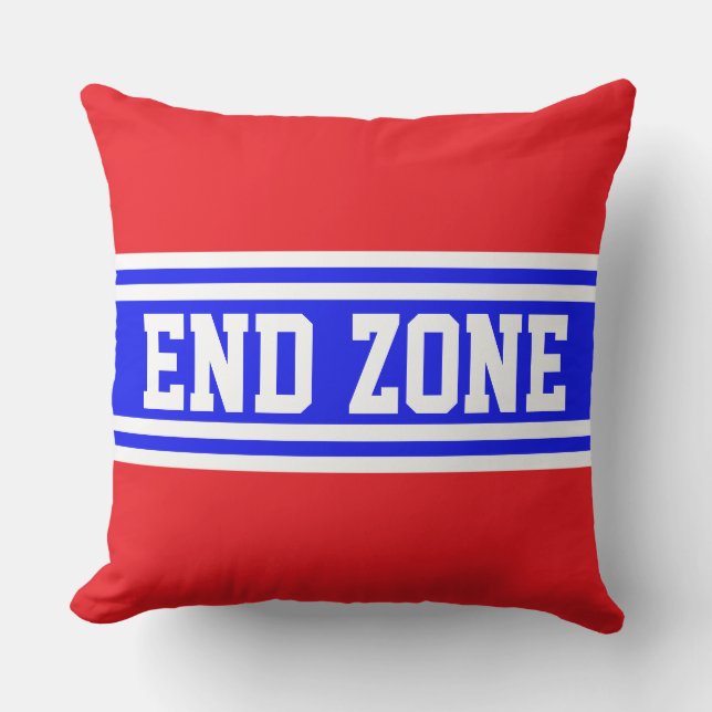Cojín Decorativo END ZONE Bright Red White Blue Racing Stripes (Anverso)