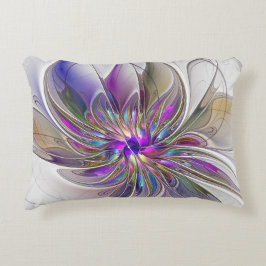 Cojín Decorativo Energetic, Colorful Abstract Fractal Art Flower