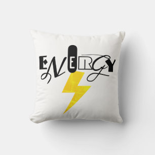 Cojín Decorativo Energía de Rótulo de trueno de energía