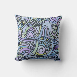 Cojín Decorativo Energía Frenética-Arte Geométrico Moderno Acuarela