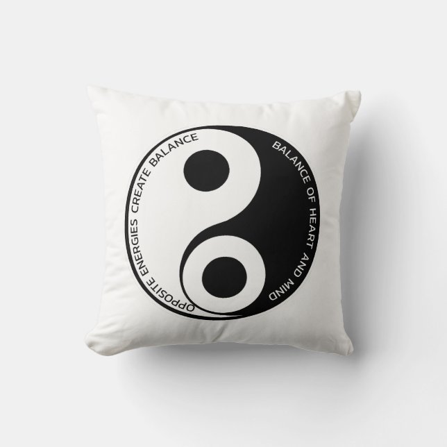 Cojín Decorativo Energías opuestas, Crear Balance Yin Yang (Anverso)
